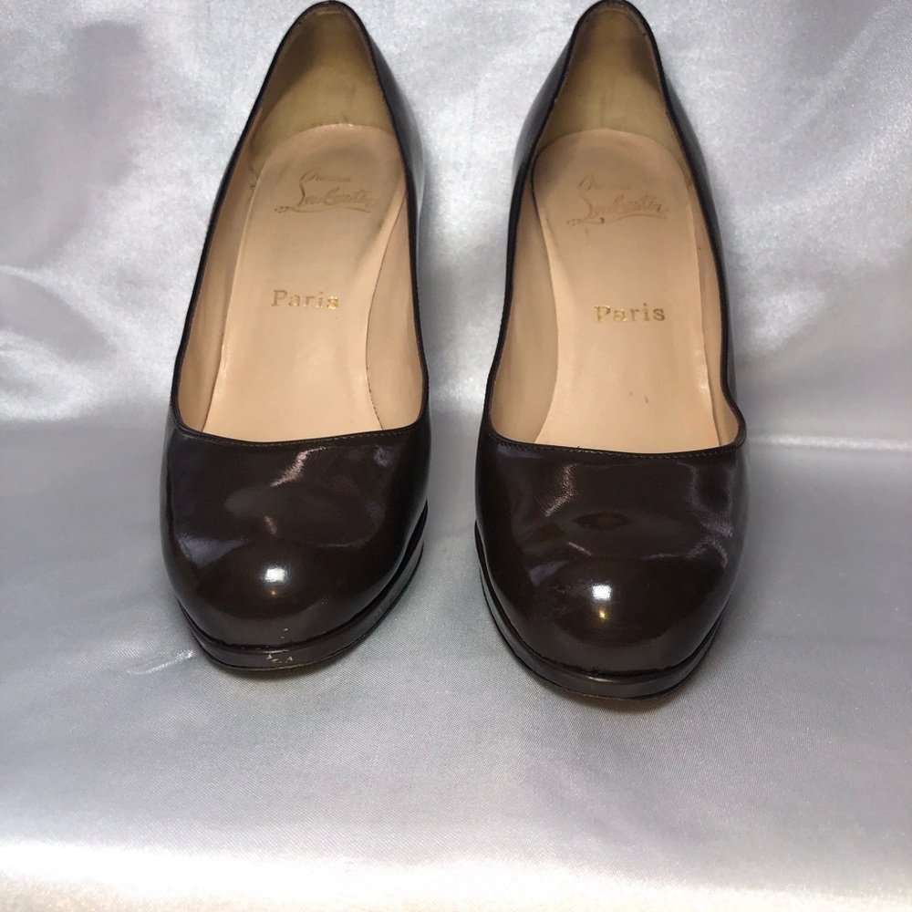 Christian Louboutin Glossy Brown Heels